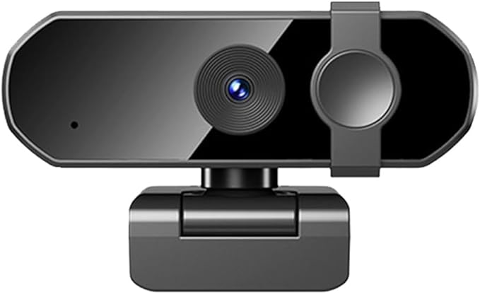 GIZNXBA Full HD Webcam with Built-in Microphone Plug &amp Play USB Webcam 125° Wide Angle Camera Privacy Cover for Desktop PC Or Laptop Computer Streaming(Black A1080P)