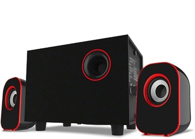 Computer Speakers for Desktop Multimedia 2.1 Desktop Computer Speaker LED Light Heavy Bass Subwoofer Home USB Power Supply for PC Laptop Cellphone