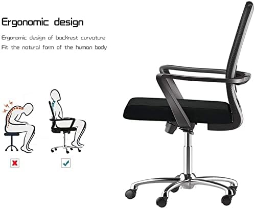 Office Chair Computer Desk and Chair Ergonomic Office Chair High Back Mesh Gaming Chair Lifting Swivel Chair Work Chair Game Chair Chair (Color : Black) Needed