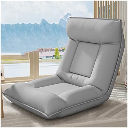 Floor Chair Indoor Adjustable Floor ChairChaise Lounge Sofa Cushioned Floor Chair with Back Support Adjustable 5 Angles Lazy Sofa for Bedroom Office Balcony Reading Removable Washable (Color : Dar