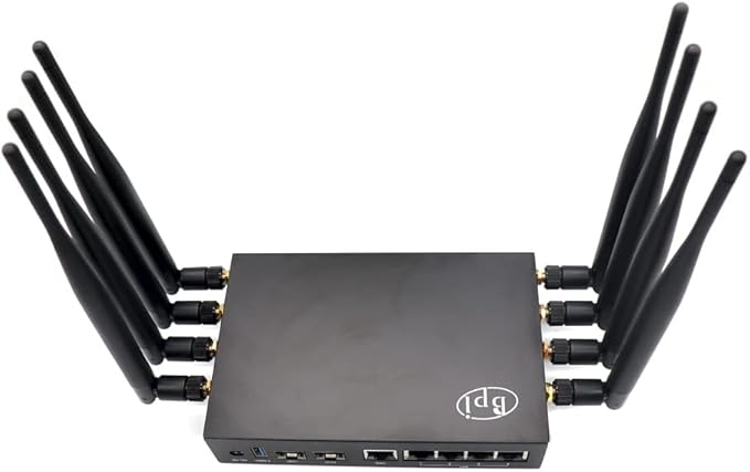 youyeetoo BPI-R3 WiFi 6 Router Development Board with MediaTek MT7986 Chip 2GB DDR RAM 8GB eMMC Flash Dual GbE LAN for IoT Router Projects M.2 Key-E PCIe Interface (Banana pi R3 Router Board Kits)