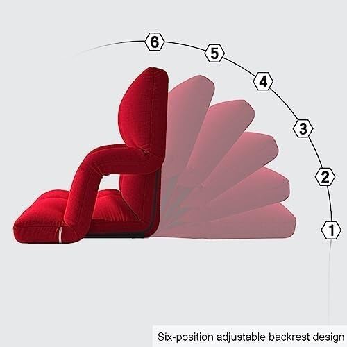 ELEFOCUS Adjustable Floor Chair Chaise Longue Sofa with Backrest Foldable Comfortable Sofa for Living Room Bedroom Balcony(Gelb)