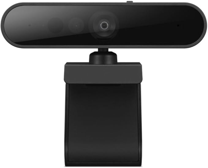 Lenovo HD 1080p Webcam (510 FHD)- Black w/ 4X Digital Zoom 95° Wide Angle 360° Rotation Pan &amp Tilt Dual Microphones &amp Windows Hello