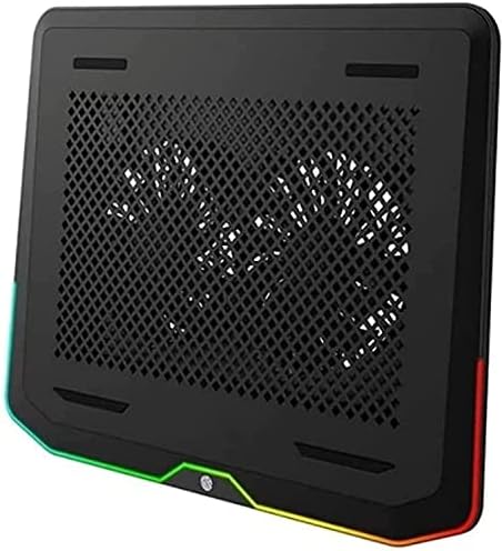 Laptop Cooling Pad Up to 17.3 Inch RGB Laptop Cooler Pad with 2 Cooling Fans Laptop Cooling Stand with 6 Height Adjustable Laptop Fan Two 3.0 USB Ports