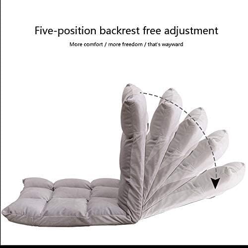 ELEFOCUS Foldable Meditation Chair Removable and Washable Small Apartment Folding Sofa 5 Speed Adjustment(Grey)