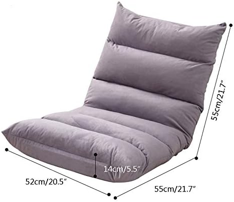 Floor Chair Floor Chair Meditation Chair with Backrest Folding Computer Chair on The Bed 5 Gears Adjustable Removable and Washable Lazy Leisure Sofa for Bay Window Bedroom (Color : Brown)