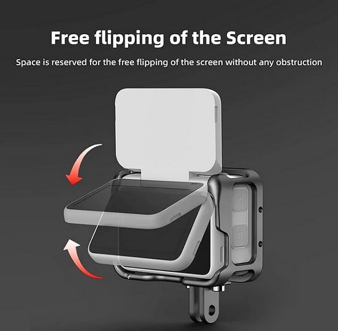 Coyktonty Metal Cage/Metal Protective Frame for Insta360 GO 3/GO 3SAttachable microphone fill-in light
