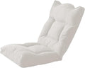 ELEFOCUS Adjustable Floor Sofa Chair 5 Position Multi-Angle Padded Floor Chair Cushioned Back Support Versatile Video Game Chairs(White)