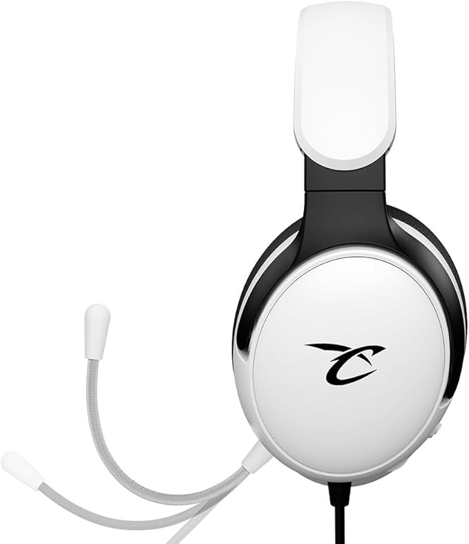 Subsonic - Astra gaming headset for PS5 PS4 PC Xbox gamer headset with 40 mm speakers tiltable microphone integrated volume control and mute button - White and black