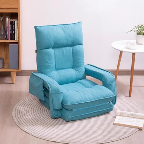Floor Chair Floor Chair with Backrest Foldable Floor Chair Foldable Floor Gaming Chair with 6 Positions Lazy Sofa Meditation Chair Window Chair Foldable Floor Sofa with Armrests (/Blue B)