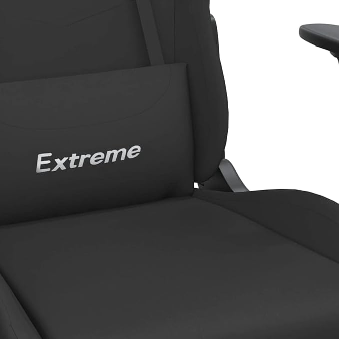 Massage Office Gaming Chair with Footrest Fabric Massage Office Chair Ergonomic Desk Chair Rolling Swivel Adjustable PC Computer Chair for Women Adults Girls(Black)