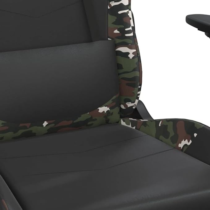 Gaming Chair with FootrestFaux Leather Computer Game ChairOffice ChairErgonomic Desk Chair PC Gaming Chair for Adults Teens(Black&ampCamouflage) -AA