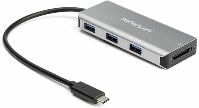 StarTech.com 3 Port 10Gbps USB C Hub with SD Card Reader - 3x USB-A &amp 1x SD Slot - Portable USB 3.1 Type C Adapter Hub - Laptop Hub - USB Bus Powered - Thunderbolt 3 Compatible  TAA (HB31C3ASDMB)