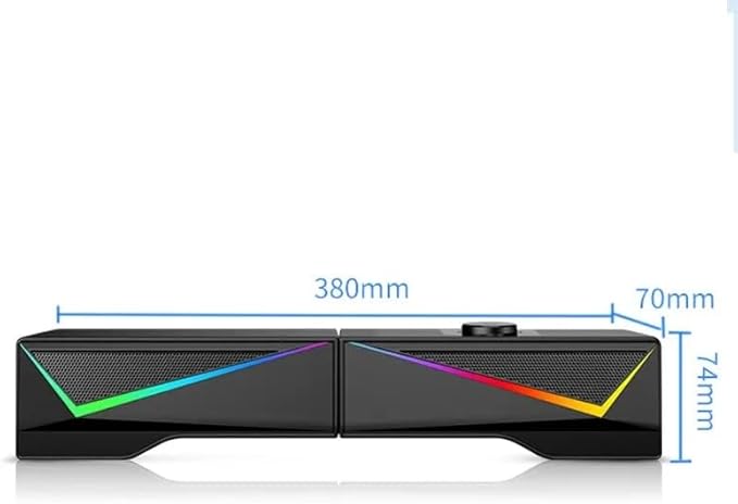 RGB Desktop Subwoofer Computer Speakers Separable Music Audio Wired PC Loudspeaker Stereo Surround