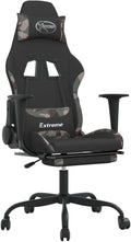 vidaXL Camouflage Massage Gaming Chair with Adjustable Backrest and Seat Footrest Included Fabric and Metal Construction Prop 65 Warning