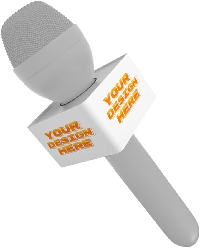 Custom Microphone Logo Box Compatible with RE50/B mic Personalize Omnidirectional Dynamic Microphone Flag (White Square)