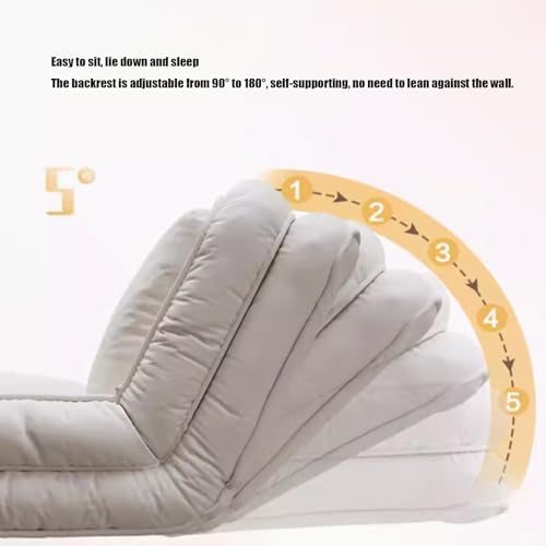 Floor Chair Indoor Adjustable Floor ChairFoldable Lazy Sofa Bed Floor ChairAccent Chair Recliner Chair With Back SupportAdjustable Human Dog Bedfor Living Room Bedroom for Gaming Reading Grey-200+