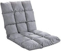 ELEFOCUS Foldable Single Floor Chair 5 Gears Freely Adjustable Floor Cushion with Backrest Lazy Sofa Removable and Washable(Grau)