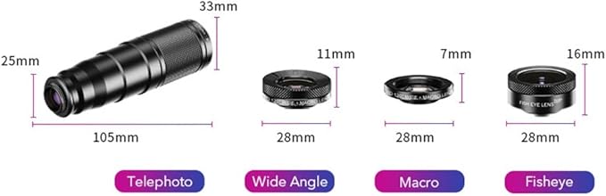 Telephoto Lens Kit Wide Angle Macro Zoom Telephoto Mobile Phone Lens