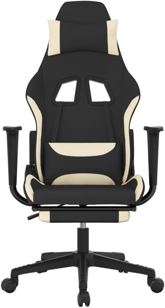 Black Cream Gaming Chair Ergonomic Footrest Comfy Adjustable Desk Gamer Seat Room Chairs