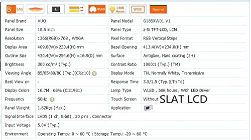 AUO 18.5 Inch LCD Panel G185XW01 V1 with Full kit of Driver Board