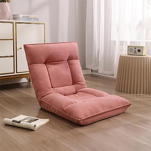 BTZHY Floor Chair Indoor Adjustable Floor ChairFloor Chairs for Adults - Floor Gaming Chair with Back Support 5 Adjustable Position Floor Seating Lounge for Reading MeditationD