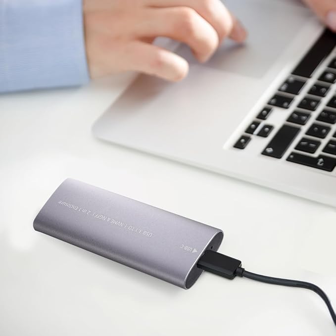 Homoyoyo Portable External Hard Disk Enclosure Dual Protocol Type-c Compact Design for Fast Data Transfer Compatible with Laptops and