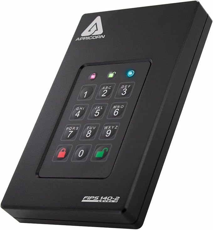 Apricorn 1TB Aegis Fortress L3- FIPS Level 3 Validated USB 3.0 Hardware Encrypted Portable Drive (AFL3-1TB)