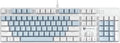 Qisan 104 Mechanical Keyboard for Gaming | Large Size USB White Backlit Gaming Keyboard Wired | US Layout Blue Switches Hot Swappable Mechanical Clicky Keyboards Compatible with PC &amp Laptop