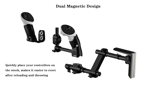 Moginno G3 Pro VR Carbon Fiber Gun Stock Compatible with Meta/Oculus Quest 3S/Quest 3 Controller Accessories Magnetic Gunstock Rifle Adapter with Shoulder Strap Enhance FPS Games Reality Control Fee