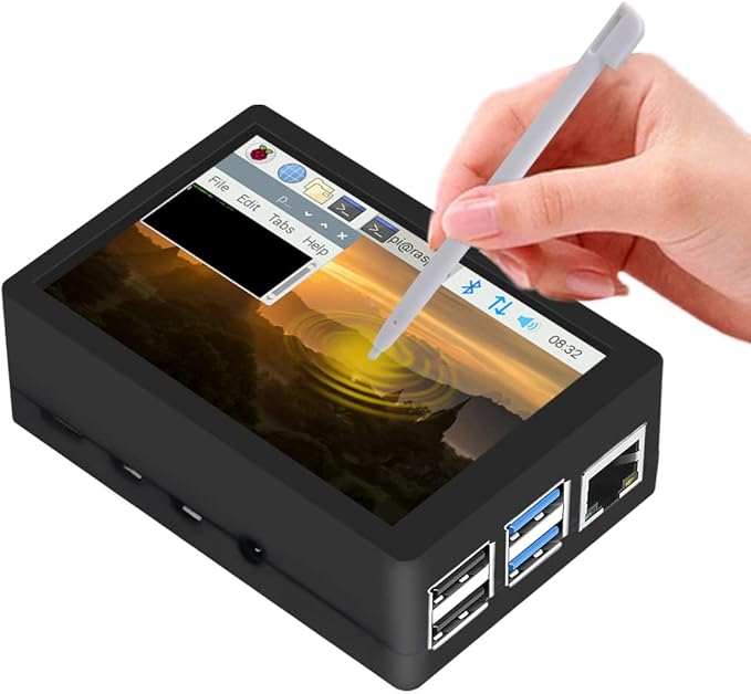 GeeekPi 3.5 inch Touch Screen with Case for Raspberry Pi 4 with Fan and Heatsinks 320x480 Resolution TFT LCD Display for Raspberry Pi 4 Model B (Pi Board NOT Included)