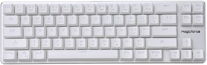 Qisan Happy Deals 10% Discount Off Mechanical Keyboard Gaming Keyboard Blue Switch 68-Keys Mini Design (60%) Gaming Wired Keyboard White Silver Magicforce