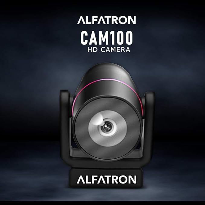 Alfatron ALF CAM100 HD Web Camera with 1080p 120-Degree Wide Range Shooting Angle Zoom Compatibility Easy Plug in Adjustable Lens and More for Perfect Video Conferencing