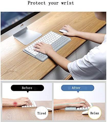 Buwico 2 in 1 Keyboard Wrist Rest Pad Wrist Support Keyboard Mat Wrist Rest Mouse Pad for Apple Magic Keyboard 2 (Gray)