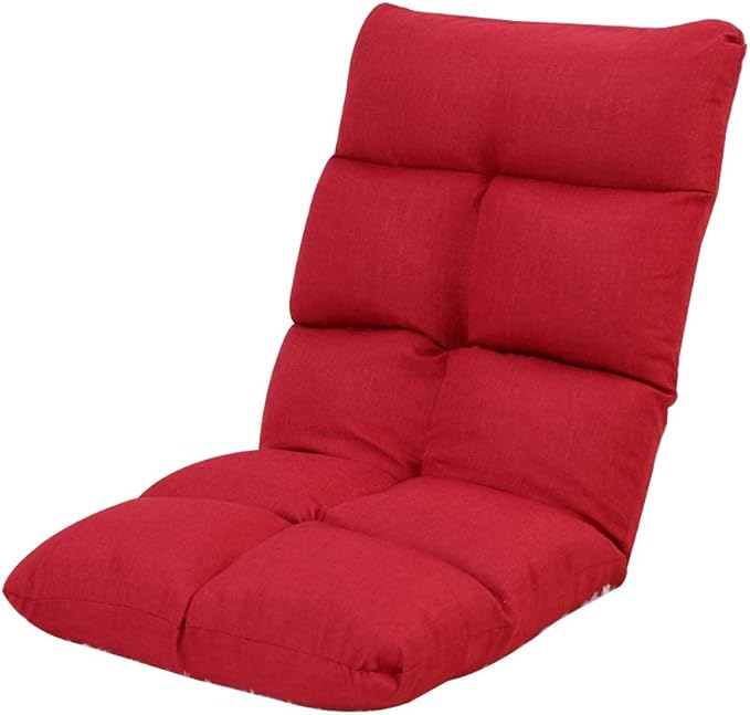 Floor Chair Floor Chair Folding Single Sleep Independent Liner Lazy Leisure Sofa Removable and Washable Computer Bed Chair 5 Levels Adjustable Simple Meditation Chair (Color : Light Blue)