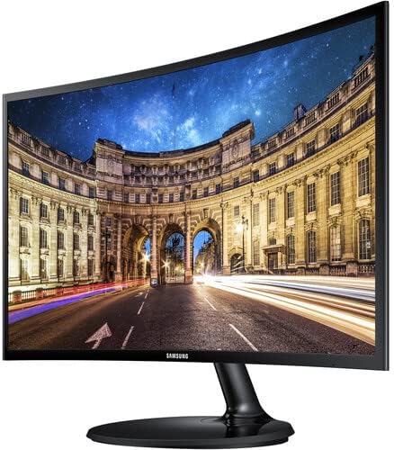 SAMSUNG 24 Inch Curved Computer Monitor LC24F390FHNXZA LED Screen 60Hz Full HD 1080P Gaming Slim Design for Home and Office use Black Mouse Pad Included