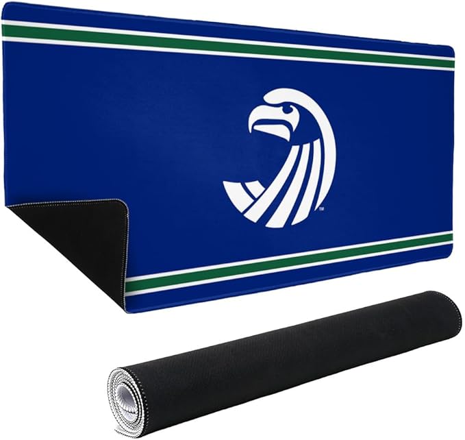 Salve Regina University Seahawks Primary Logo Stripes Large Gaming Mouse Pad Desk Mat with Stitched Edges Non-Slip Base for Gamer Home and Office 31.5 x 15.7