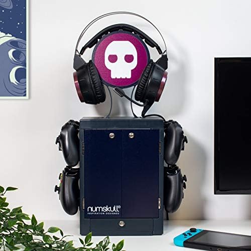 Numskull Official Gaming Accessory Locker &amp Storage Stand – Holds 10 Games/DVDs 4 Controllers Headset and Accessories – Durable &amp Compact Organizer – Official Merchandise