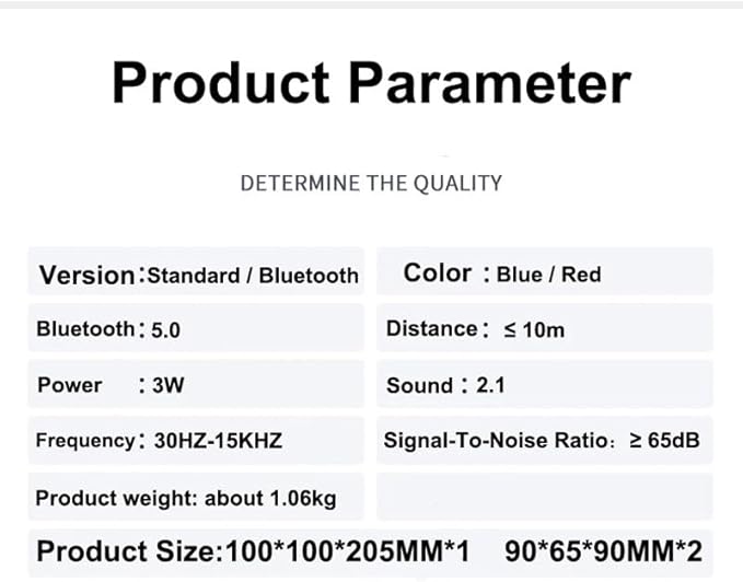 JSEIAJB Speaker Home Theater Sound Speakers Desktop Computer Player Audio for PC Phone Subwoofer Multi-Media(E)
