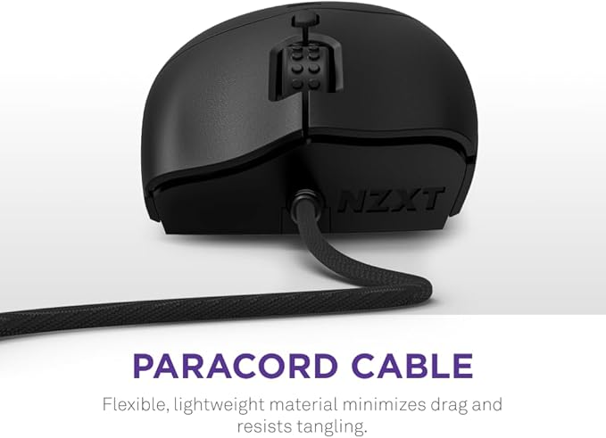 NZXT Lift 2 Ergo Lightweight Ergonomic Wired Gaming Mouse Lightweight 61 g Design 8K Polling Rate Optical Switches 26K DPI Optical Sensor 100% PTFE Feet Black