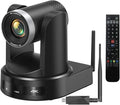 4K Wireless PTZ Camera AI Auto Tracking Wireless/USB3.0/LAN Video Conference Camera 12X Zoom Low-light Enhancement IP Live Streaming for Church Education and Conferences OBS vMIX Easy Setup