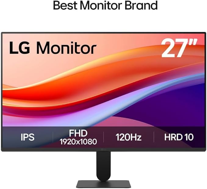 LG 24 Inch IPS FHD (1920 x 1080) 120Hz HDR10 Flicker Safe Monitor with Slim Stand + 12 Month CPS Protection Plan1080p 1ms MBR AMD FreeSync Eye Comfort Tilt Adjustable &amp Reader Mode (24 Inche