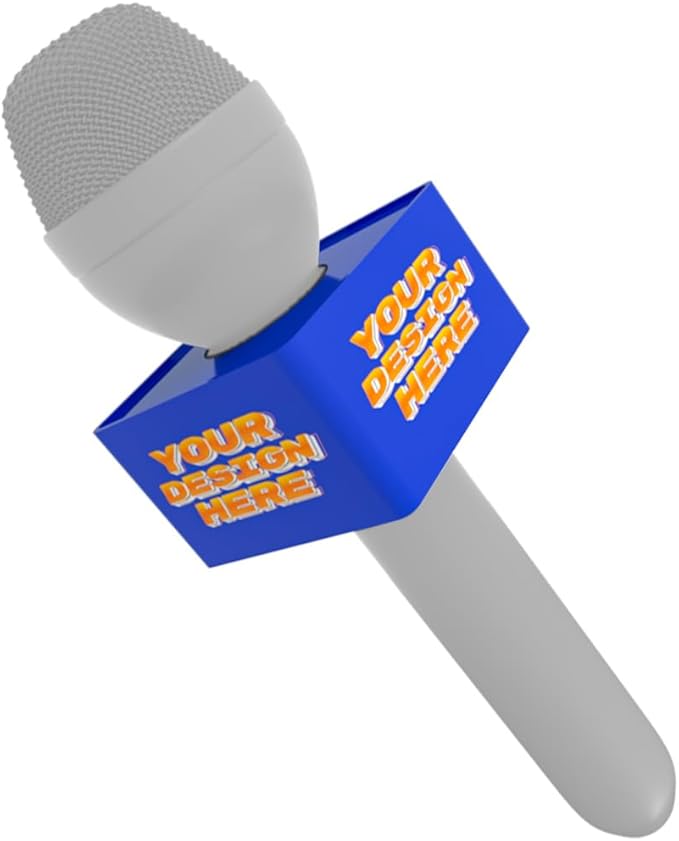 Custom Microphone Logo Box Compatible with RE50/B mic Personalize Omnidirectional Dynamic Microphone Flag (Blue Square)