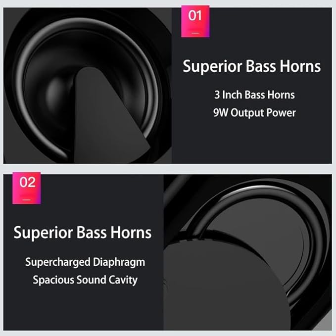 Computer Speakers Home Theater System PC Bass Subwoofer Speaker Music Surround for Boombox Desktop(E)