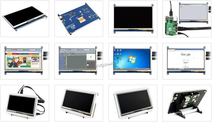 7inch Capacitive Touch Screen LCD for Raspberry Pi 4B/3B+/3A+ BeagleBone Black Banana Pi/Pro 1024×600 Resolution HDMI IPS for Windows 11/10 / 8.1/8 / 7 (7inch HDMI LCD (C) with case)