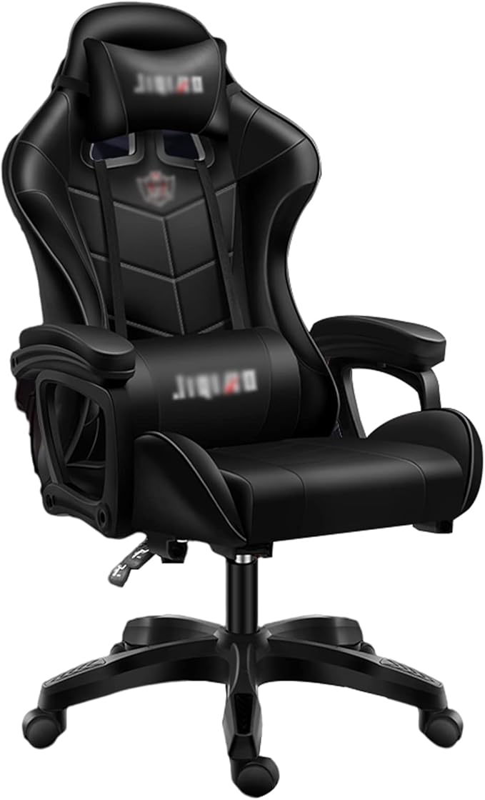 Office Gaming Chair Computer Chair Boys Home Boss Chair Ergonomic Chair Seat Game Chair Lift Reclining Swivel Office Chair (Size:Nylon feetColor:Black)
