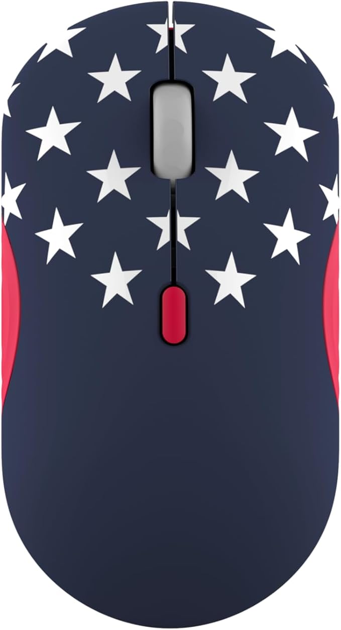 Lenovo 350 Bluetooth Silent Mouse (Fan Edition) Wireless Ergonomic Ambidextrous Design Bluetooth 5.3 Adjustable DPI up to 2400 36 Month Battery Life Recycled Materials USA Flag