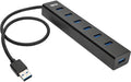 TRIPP LITE 7-Port Portable USB 3.0 SuperSpeed Mini Hub/Splitter Portable Aluminum 5 Gbps Data Transfer Black (U360-007-AL)