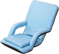 Adjustable Floor Chair Chaise Lounge Indoor Folding Lazy Sofa with Armrests Adults Gaming Chairs for Living Room Bedroom(Blue)