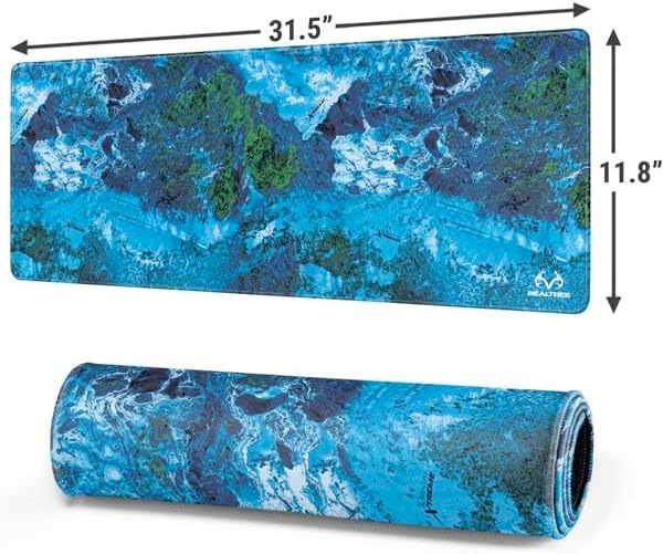Skinit Large Gaming Mouse Pad - Officially Licensed Xtreme Blue Camo Design with Stitched Edges Waterproof Non-Slip Rubber Base Desk Mat for Keyboard &amp Mouse 31.5 x 11.8 inches
